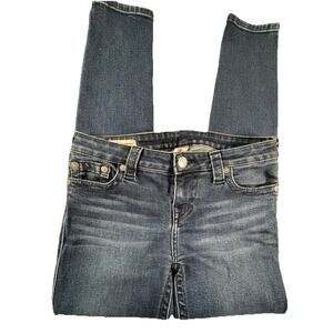 True Religion Halle Women’s Mid Rise Super Skinny Dark Wash Denim Jeans Size 29